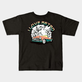 i love retro themed car and girl design Kids T-Shirt